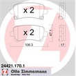 Zimmermann Bremsbeläge hinten Opel Insignia Saab 9-5
