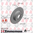 Zimmermann Bremsscheiben + Bremsbeläge hinten Audi A1 8X1 8XA 272mm PR.-Nr. 1KF 1KX