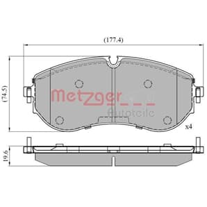 Metzger Bremsbeläge vorne MAN Tge VW Crafter