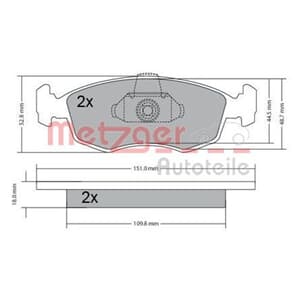 Metzger Bremsbeläge vorne Dacia Logan Fiat Doblo Largus Renault Logan