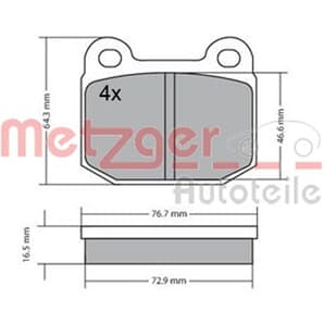 Metzger Bremsbeläge vorne Opel Ascona Kadett Manta Rekord