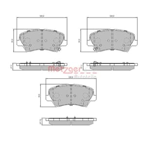 Metzger Bremsbeläge vorne Hyundai Elantra Grandeur I30 Veloster Kia Ceed Pro