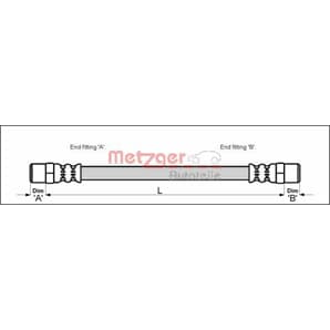 Metzger Bremsschlauch hinten Mercedes S-Klasse Sl