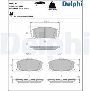 Delphi Bremsbeläge vorne Hyundai Sonata Kia Niro