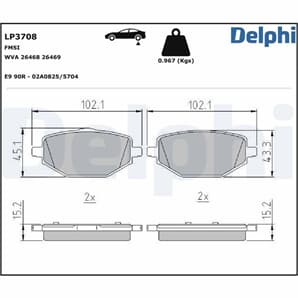 Delphi Bremsbeläge hinten Mitsubishi Asx Renault Captur Megane