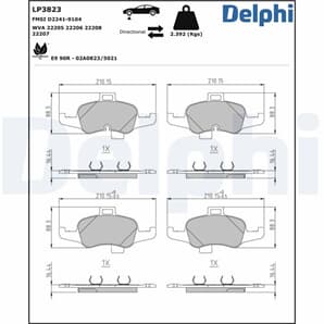 Delphi Bremsbeläge vorne Audi Tt