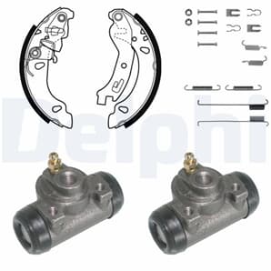 Delphi Bremsbacken vormontiert hinten Fiat Panda