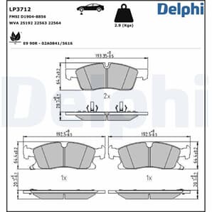 Delphi Bremsbeläge vorne Jeep Grand Cherokee