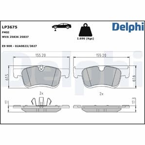 Delphi Bremsbeläge vorne Citroen Opel Peugeot Toyota