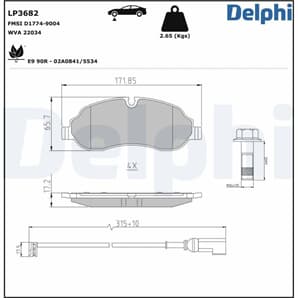 Delphi Bremsbeläge vorne Ford Tourneo Transit