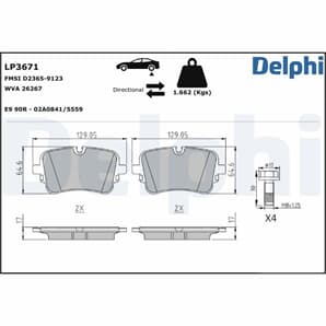 Delphi Bremsbeläge hinten Audi A6 A7 A8 Q7 Q8 VW Touareg