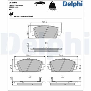 Delphi Bremsbeläge vorne GENESIS G80 Hyundai Santa Kia Sorento