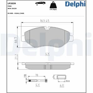 Delphi Bremsbeläge vorne Iveco Daily