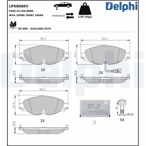 Delphi Bremsbeläge vorne VW Golf 7