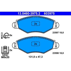 ATE Bremsbeläge vorne Peugeot 206 306