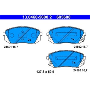 ATE Bremsbeläge vorne Hyundai Ix35 Tucson Kia Carens Sportage