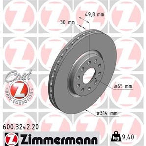 Zimmermann Bremsscheiben + Beläge für Seat Alhambra VW Sharan mit PR Nr. 1LW  1LX