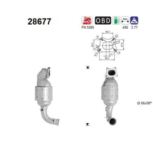 AS Katalysator  Citroen C1 C3 C4 DS 3 Peugeot 108 208 301 1,0 1,2