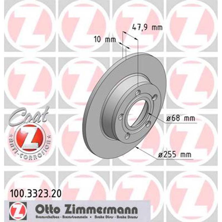 2 Zimmermann Bremsscheiben 255mm hinten 100.3323.20 online günstig Autoteile kaufen