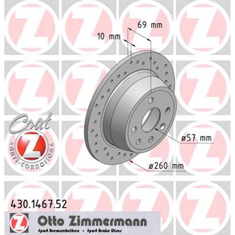 Zimmermann Sportbremsscheiben hinten Opel 430.1467.52 online günstig Autoteile kaufen