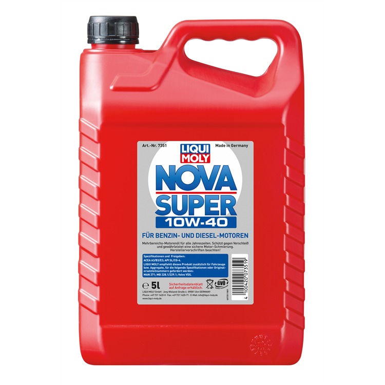 Liqui Moly Nova Super 10 W-40 5l 7351 im Autoteile Preiswert Shop kaufen und sparen!