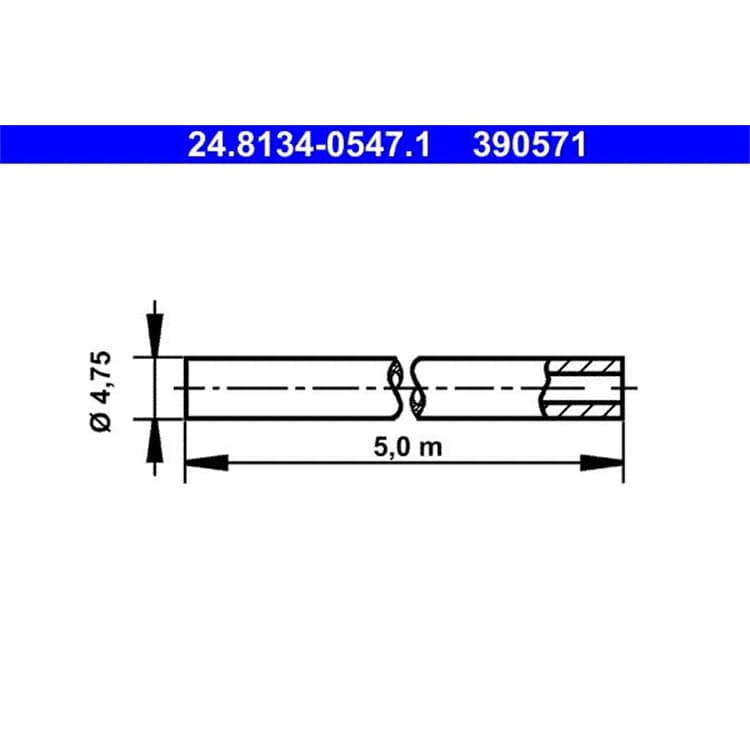 Universal Bremsleitung ATE 5 Meter 4,75mm 24.8134-0547.1