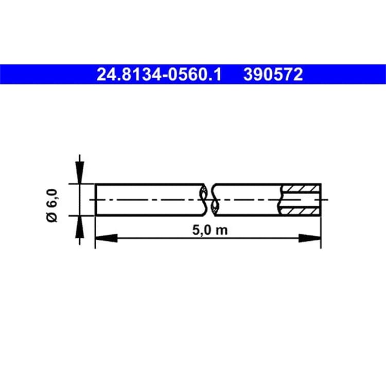 Universal Bremsleitung ATE 5 Meter 6mm 24.8134-0560.1