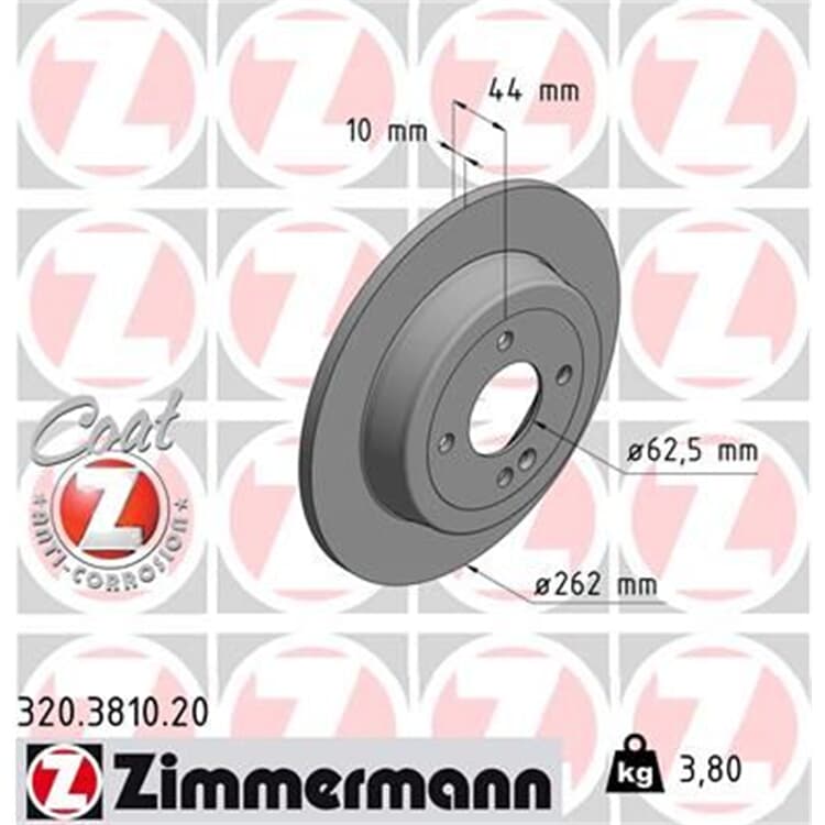 Zimmermann Bremsscheiben + Textar Bremsbeläge 320.3810.20 2533701 online günstig Autoteile kaufen