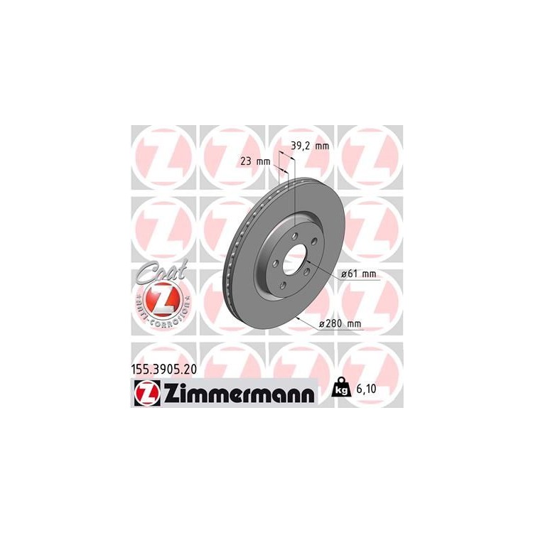 Zimmermann Bremsscheiben + Bremsbeläge vorne für Chrysler Cruiser + Cabriolet 1,6 - 2,4 + CRD kaufen
