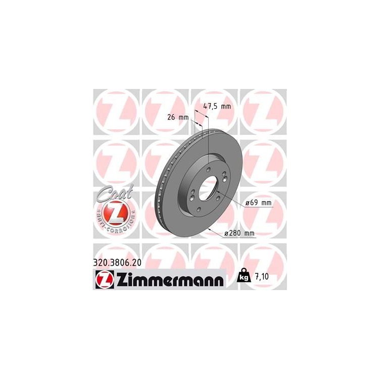 Zimmermann Bremsscheiben + Bremsbeläge vorne für Hyundai ix20 Kia Soul 2 1,4-2,0 kaufen