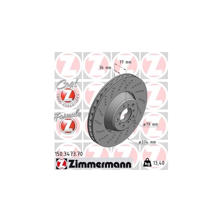 Zimmermann Sport Bremsscheiben + Bremsbeläge vorne für BMW 5er 6er E60 E61 E63 E64 M M5 kaufen