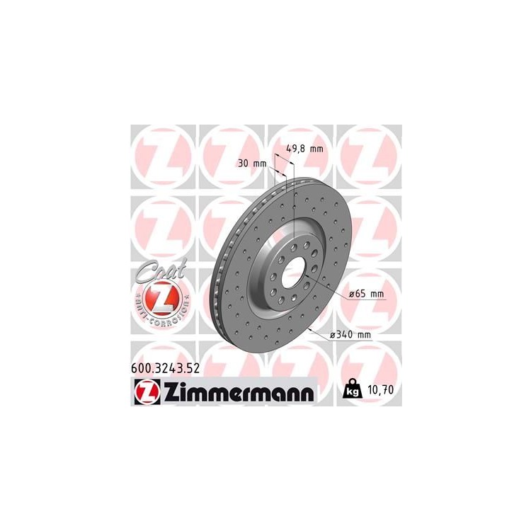 2 Zimmermann Sportbremsscheiben 340 mm vorne 600.3243.52 online günstig Autoteile kaufen