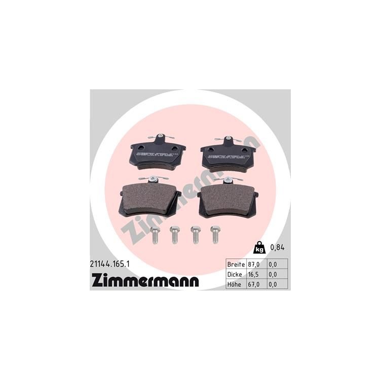 Zimmermann  Bremsscheiben + Bremsbeläge hinten für Audi A4 + Avant B5 bis 07/1997 kaufen