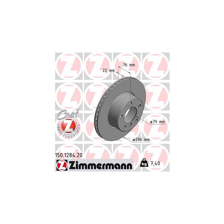 Zimmermann Bremsscheiben + Bremsbeläge VA+HA 150.1284.20 1285 online günstig Autoteile kaufen
