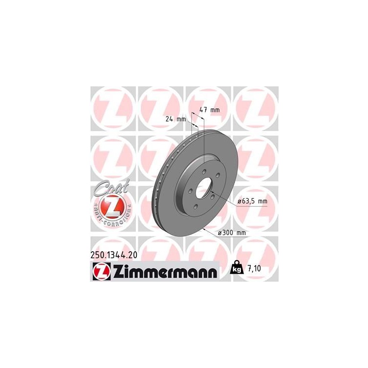 Zimmermann Bremsscheiben + Bremsbeläge VA+HA 250.1344.20 1345 online günstig Autoteile kaufen