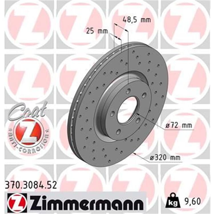 Zimmermann Sport Bremsscheiben + Bremsbeläge vorne 370.3084.52 23912 online günstig Autoteile kaufen