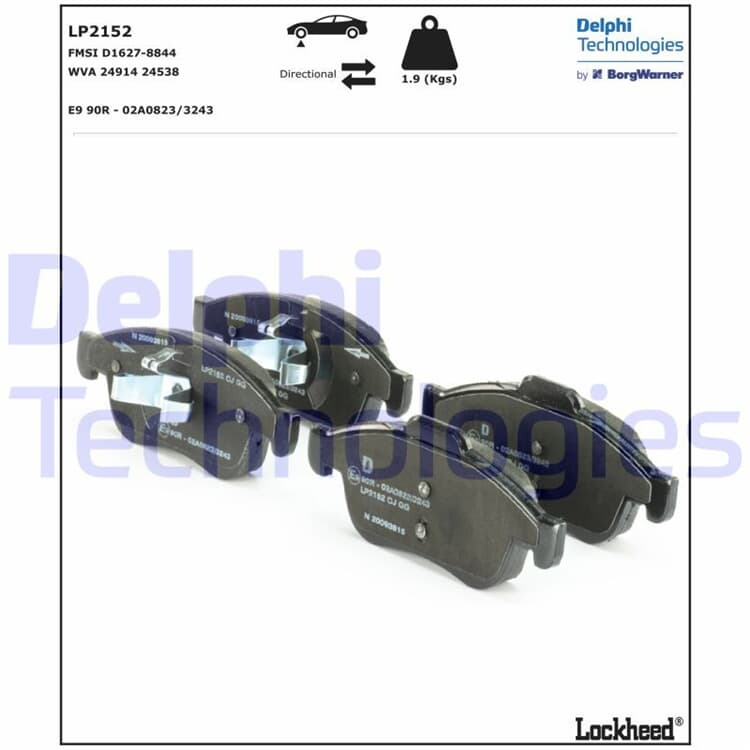 Delphi Bremsbeläge vorne LP2152 online günstig Autoteile kaufen