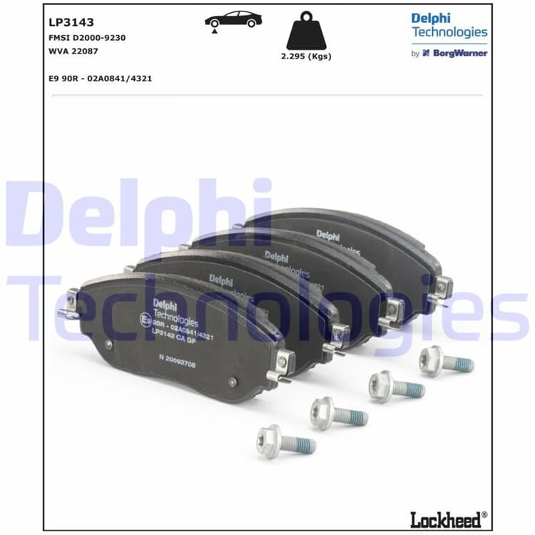 Delphi Bremsbeläge vorne LP3143 online günstig Autoteile kaufen