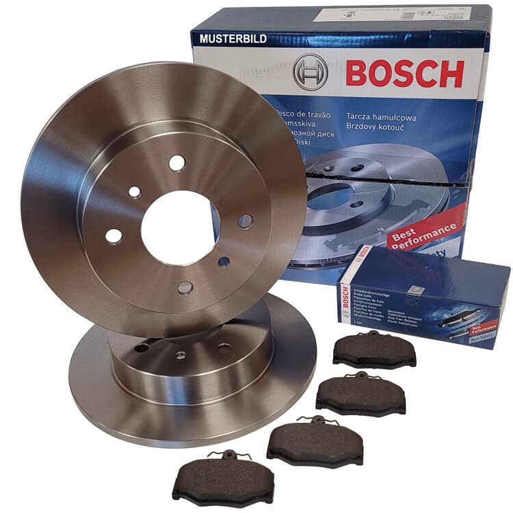 Bosch Bremsscheiben + Bremsbeläge hinten 0986479D02 098649535